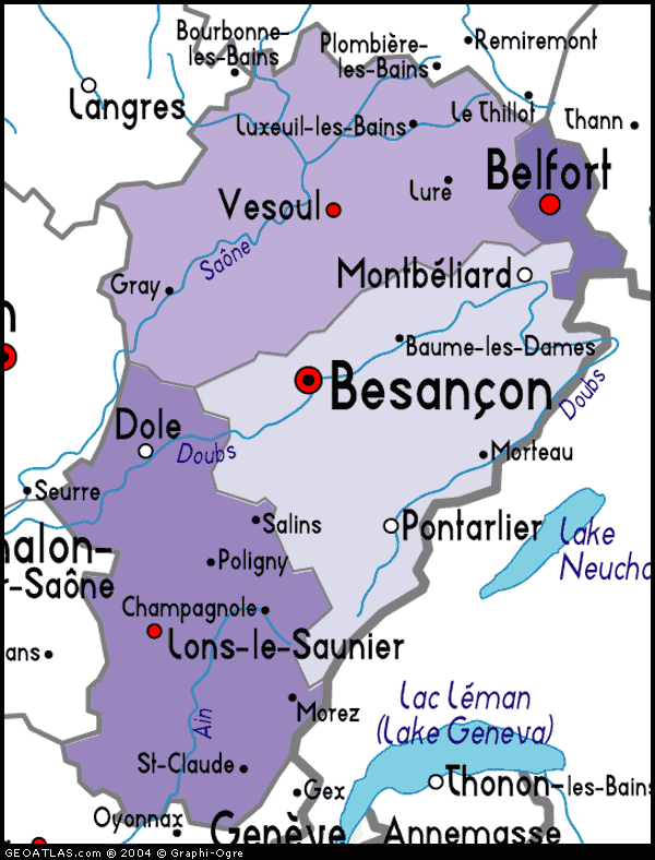 Map of Franche-Comte