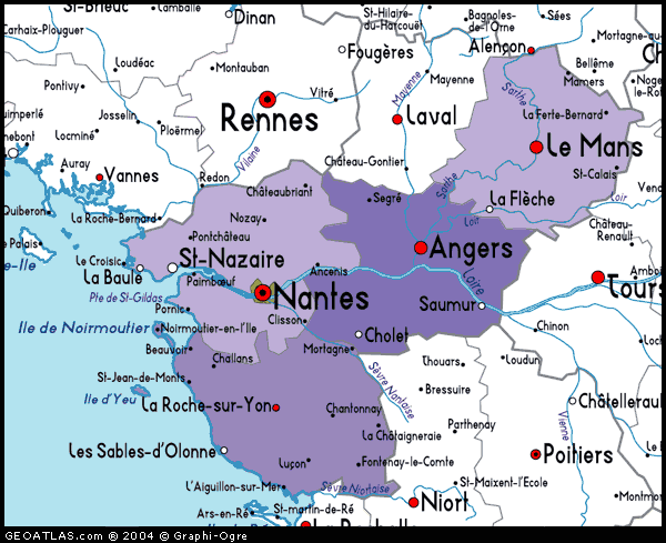 Map of Pays-de-la-Loire