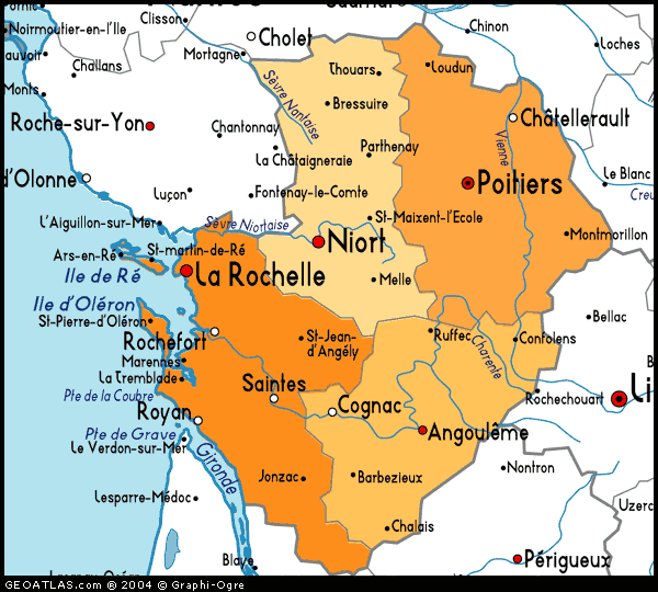 Map of Poitou-Charentes