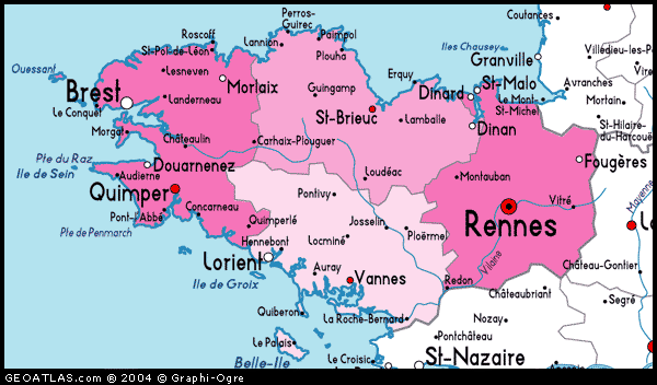 Map of Bretagne