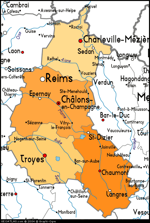 Map of Champagne-Ardenne