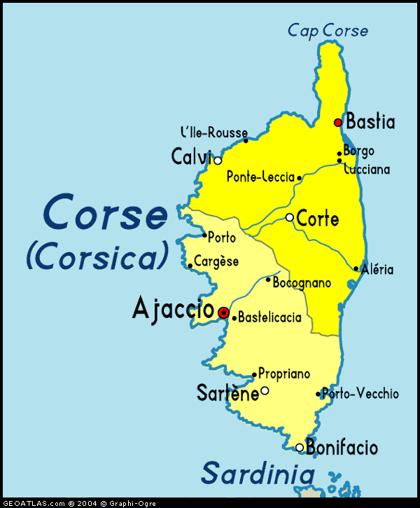 Map of Corse